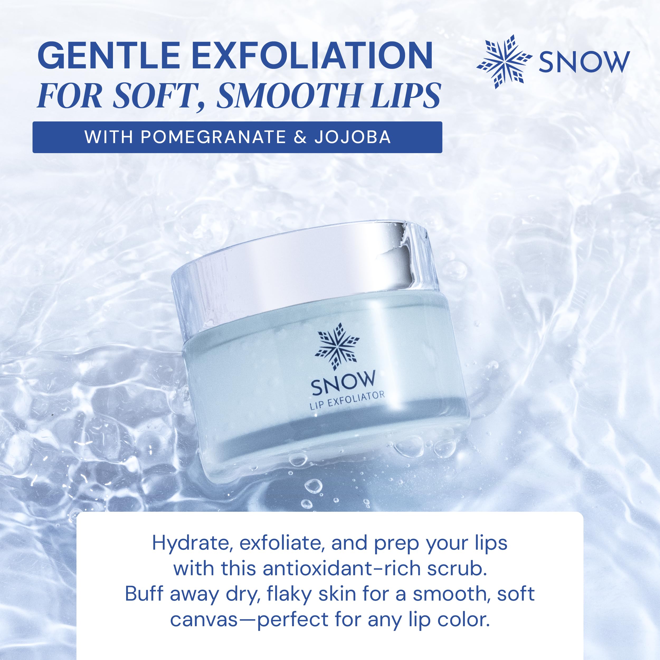SNOW dual applicator demonstrates 2-in-1 use on lips and under-eye