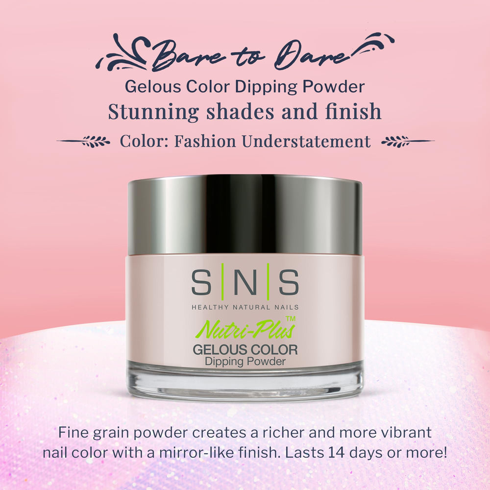 SNS Bare To Dare color swatches reveal vivid nude shades for everyday wear.