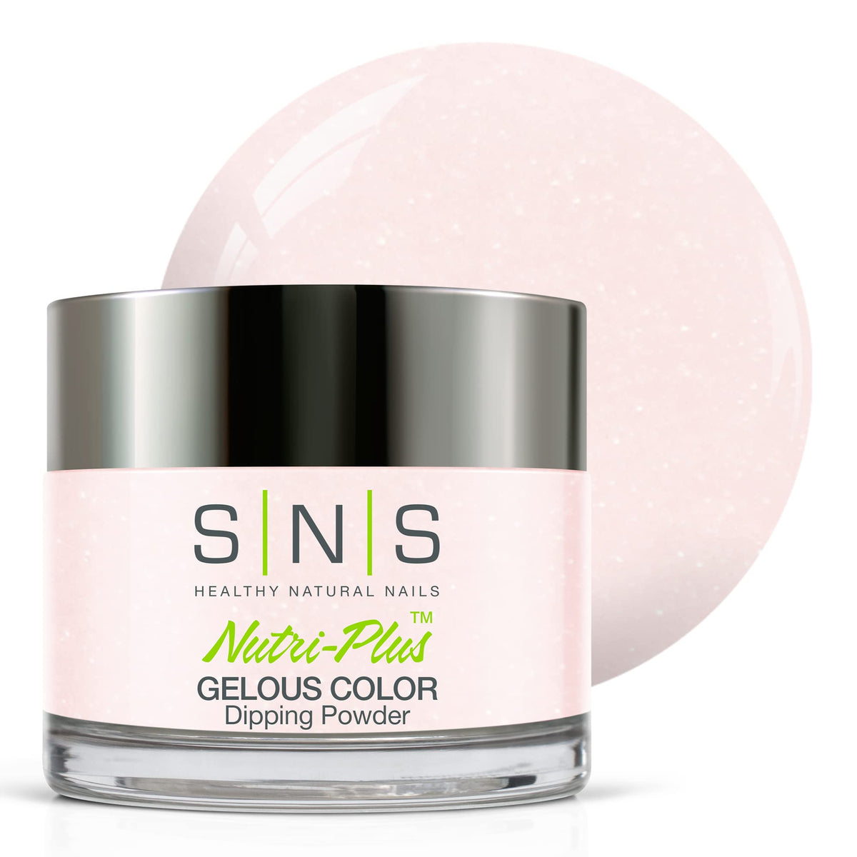 SNS Brittany dip powder swatch shows natural nude shimmer for elegant nails.