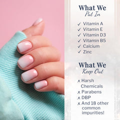 SNS Cuticle Oil calcium and nutrients support natural nail bed health.