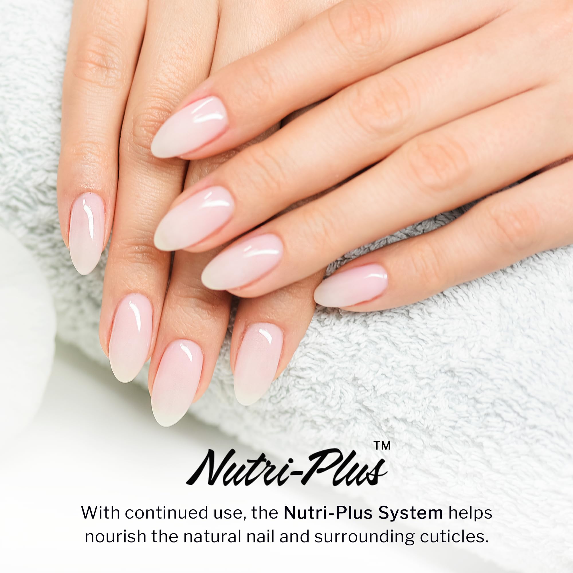 SNS Dip Base Coat 10-Free formula emphasizes gentle care for healthier nails.