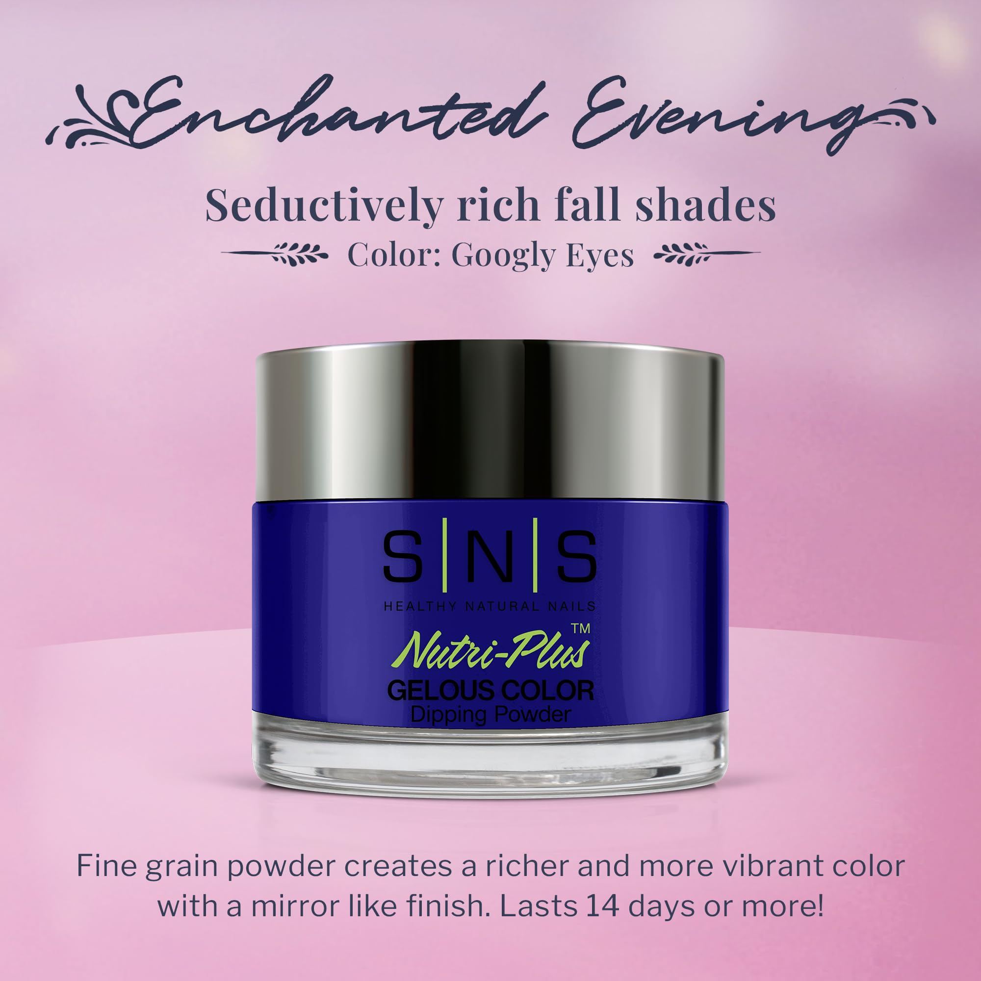 SNS Googly Eyes dip powder near-instant-dry formula with low odor for at-home use.