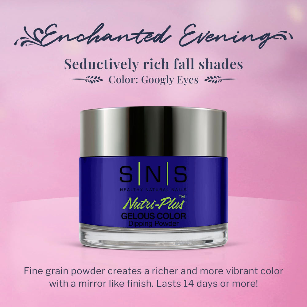 SNS Googly Eyes dip powder near-instant-dry formula with low odor for at-home use.