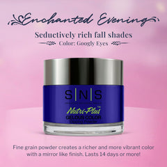 SNS Googly Eyes dip powder near-instant-dry formula with low odor for at-home use.