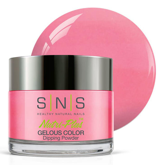 SNS Healthy Nails Party Time Pink dip powder jar showing rich at-home color and finish