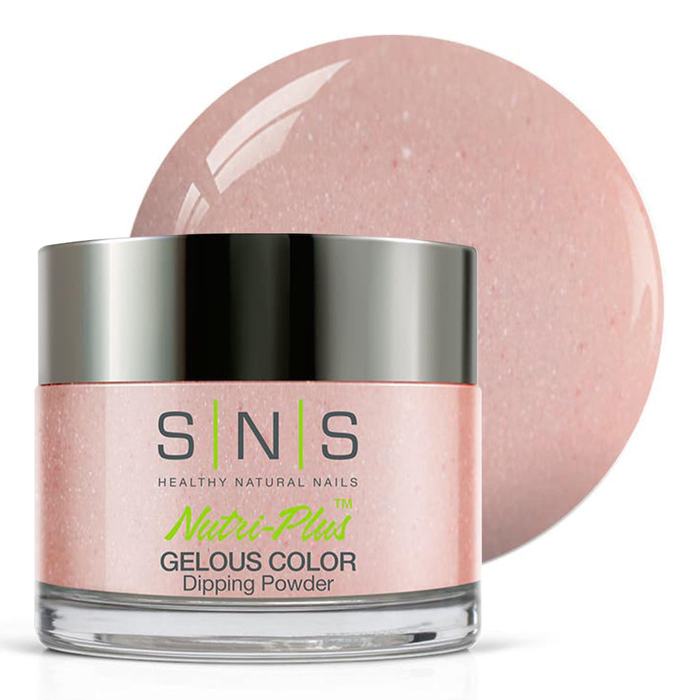SNS Healthy Natural Nails Warm At Heart jar reveals a natural, glossy finish for at-home manicures.
