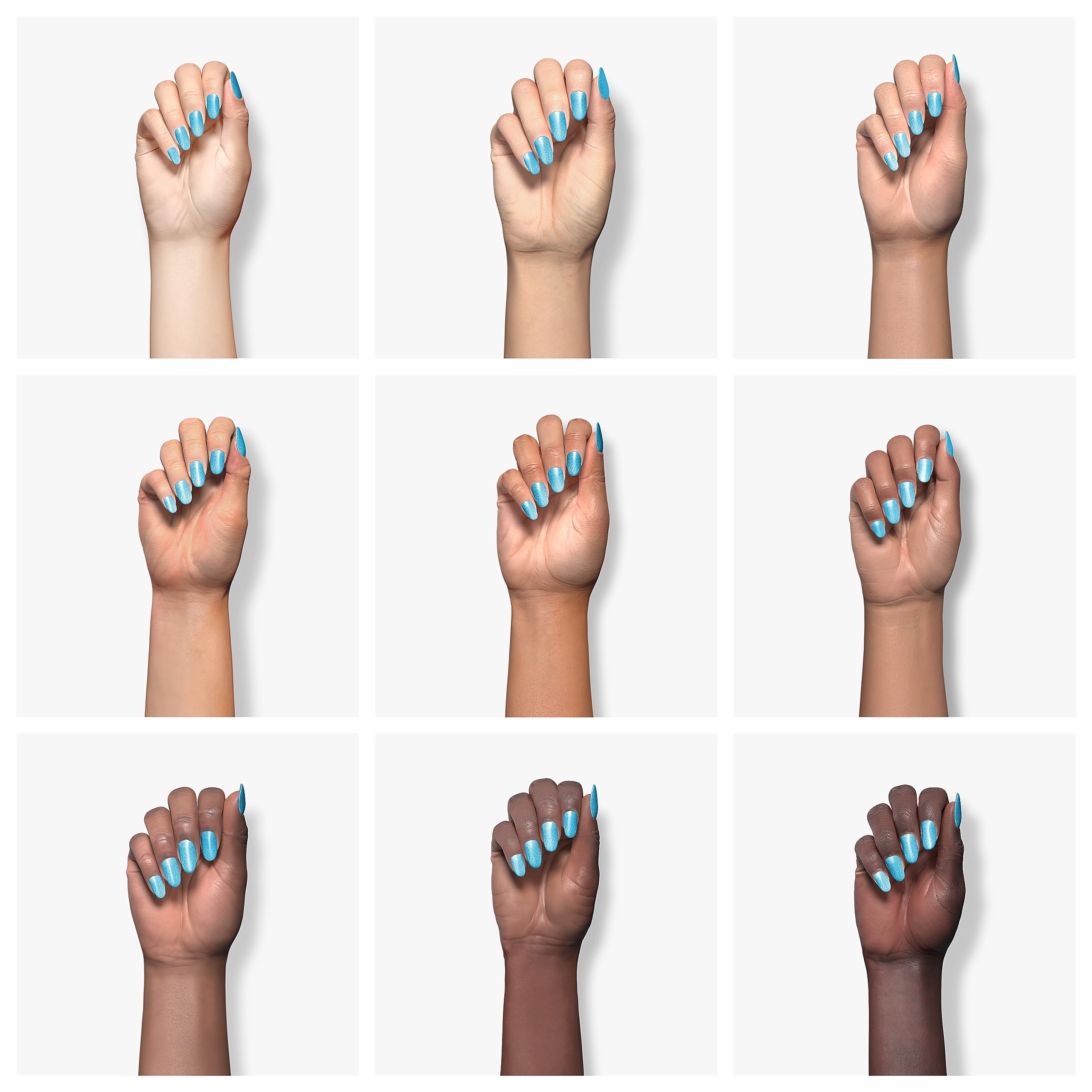At-home manicure with SNS Hypnosis blue shimmer
