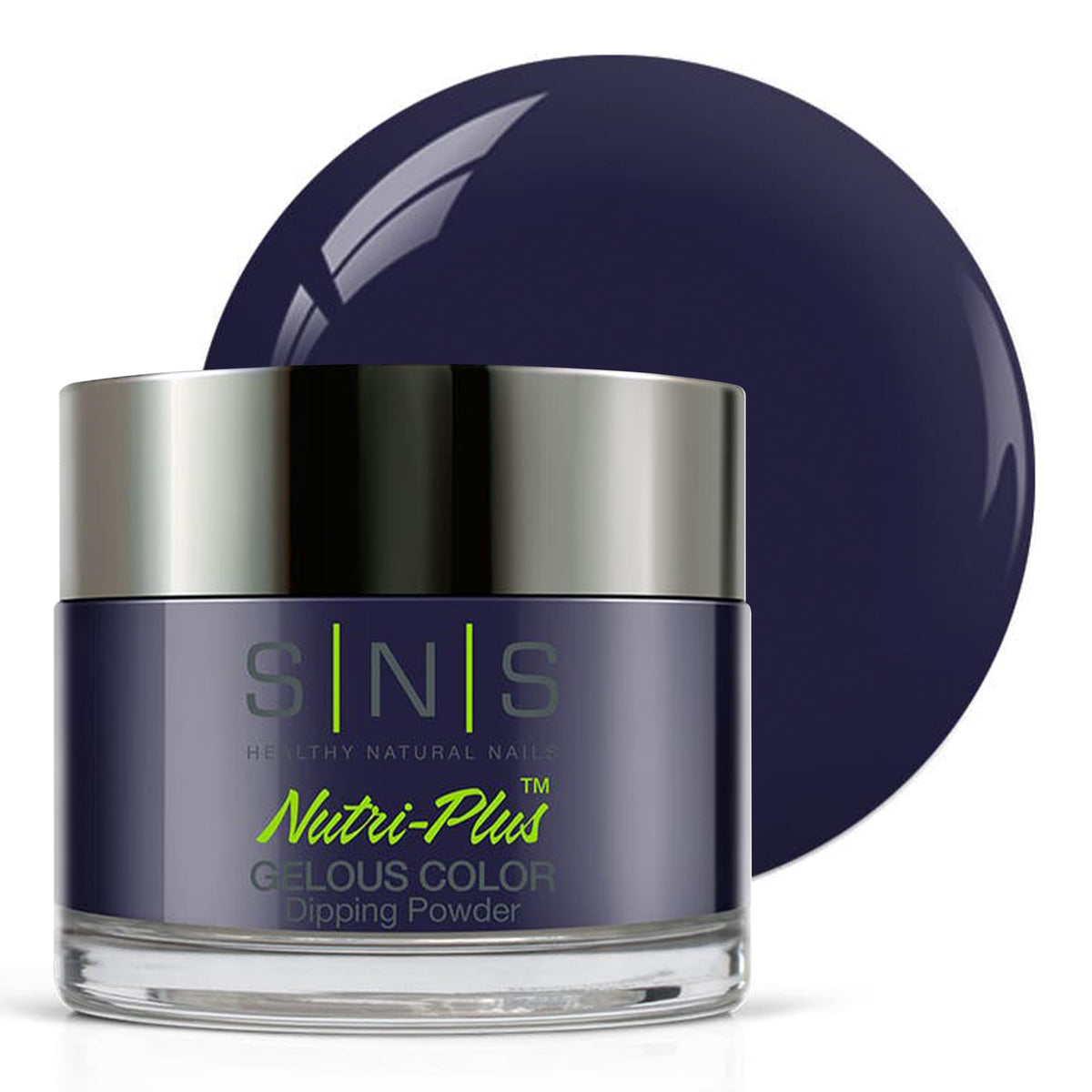 SNS Ink color swatch with blue, navy, cream for vibrant at-home nails.