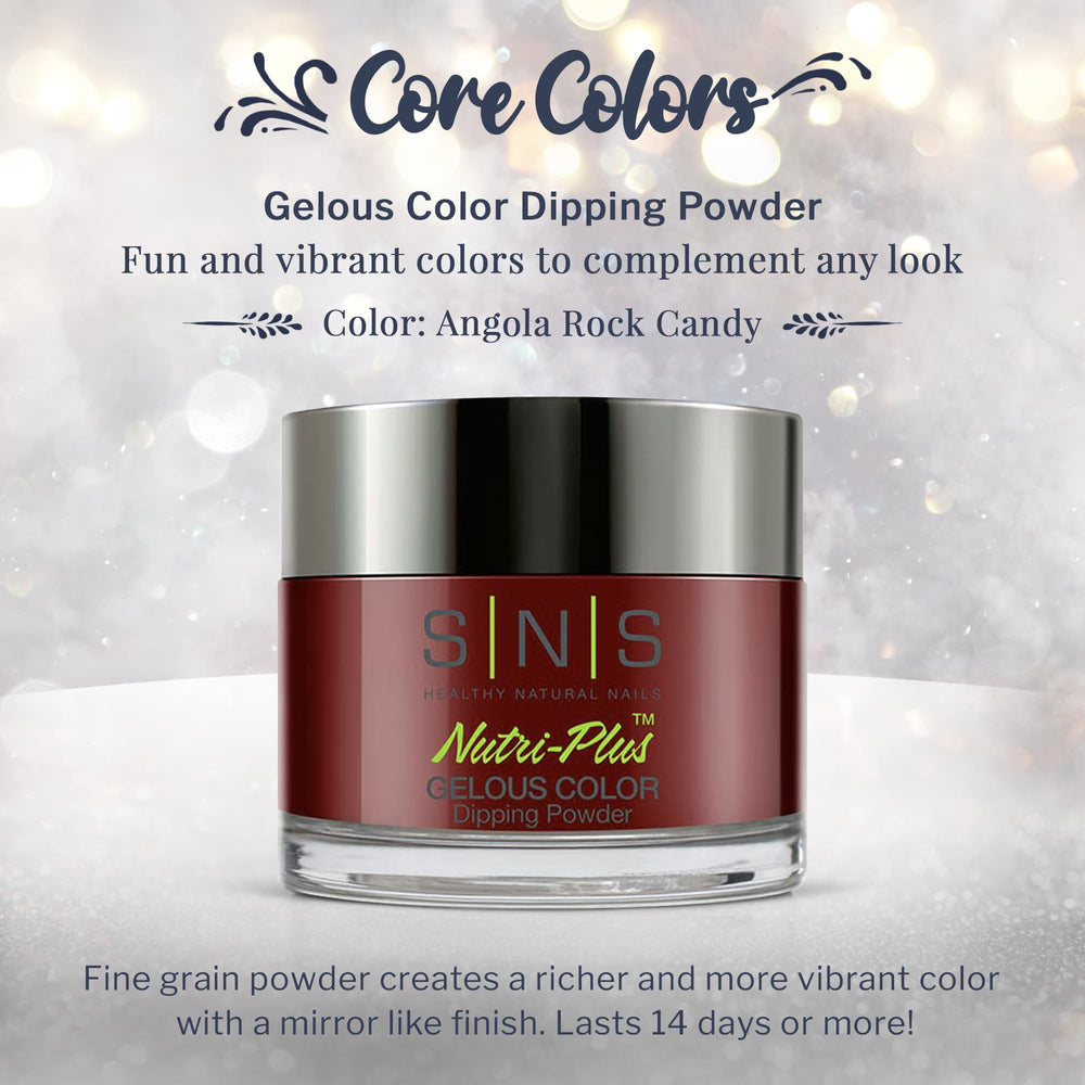 SNS Angola Rock Candy powder close-up showing creamy texture and rich color