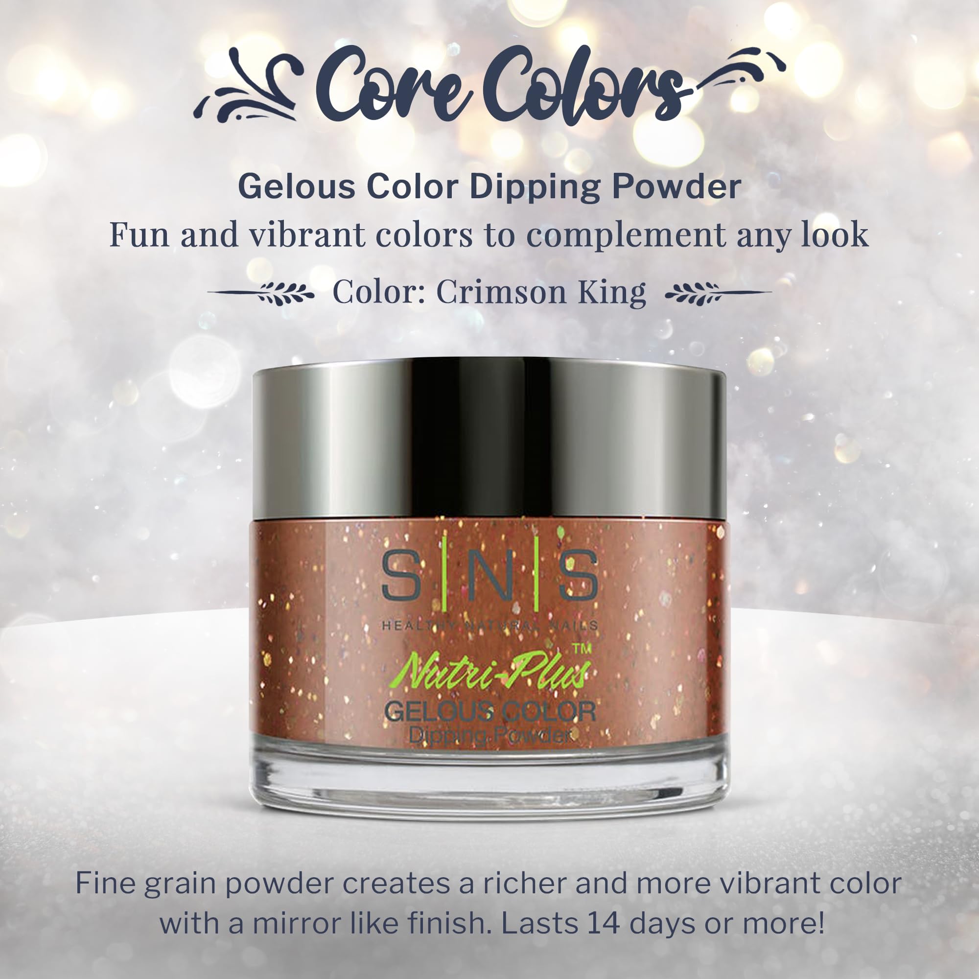 SNS Crimson King dip powder applied with brush for smooth, even color.