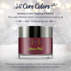 SNS Nail Dip Dancing Queen swatches reveal deep burgundy tones