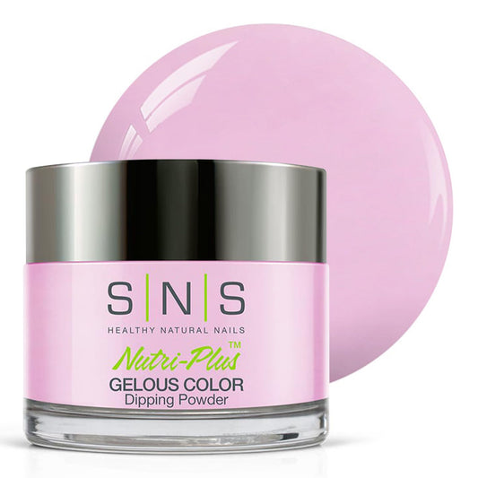 SNS Nails First Love dip powder bottle and jar in pastel purple for long-lasting color, no UV lamp.