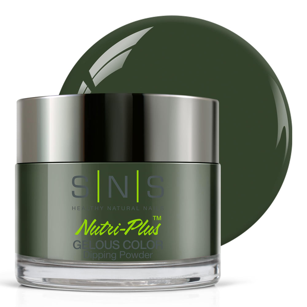 SNS Nail Dip Green Eggs & Ham bottle closeup shows rich color for long-lasting wear.