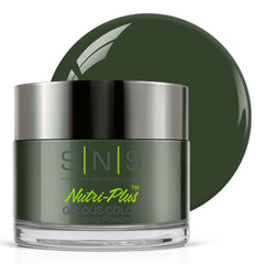 SNS Nail Dip Green Eggs & Ham bottle closeup shows rich color for long-lasting wear.