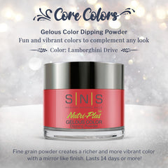 SNS Nail Dip Lamborghini Drive color swatches reveal rich shading for at-home nail art
