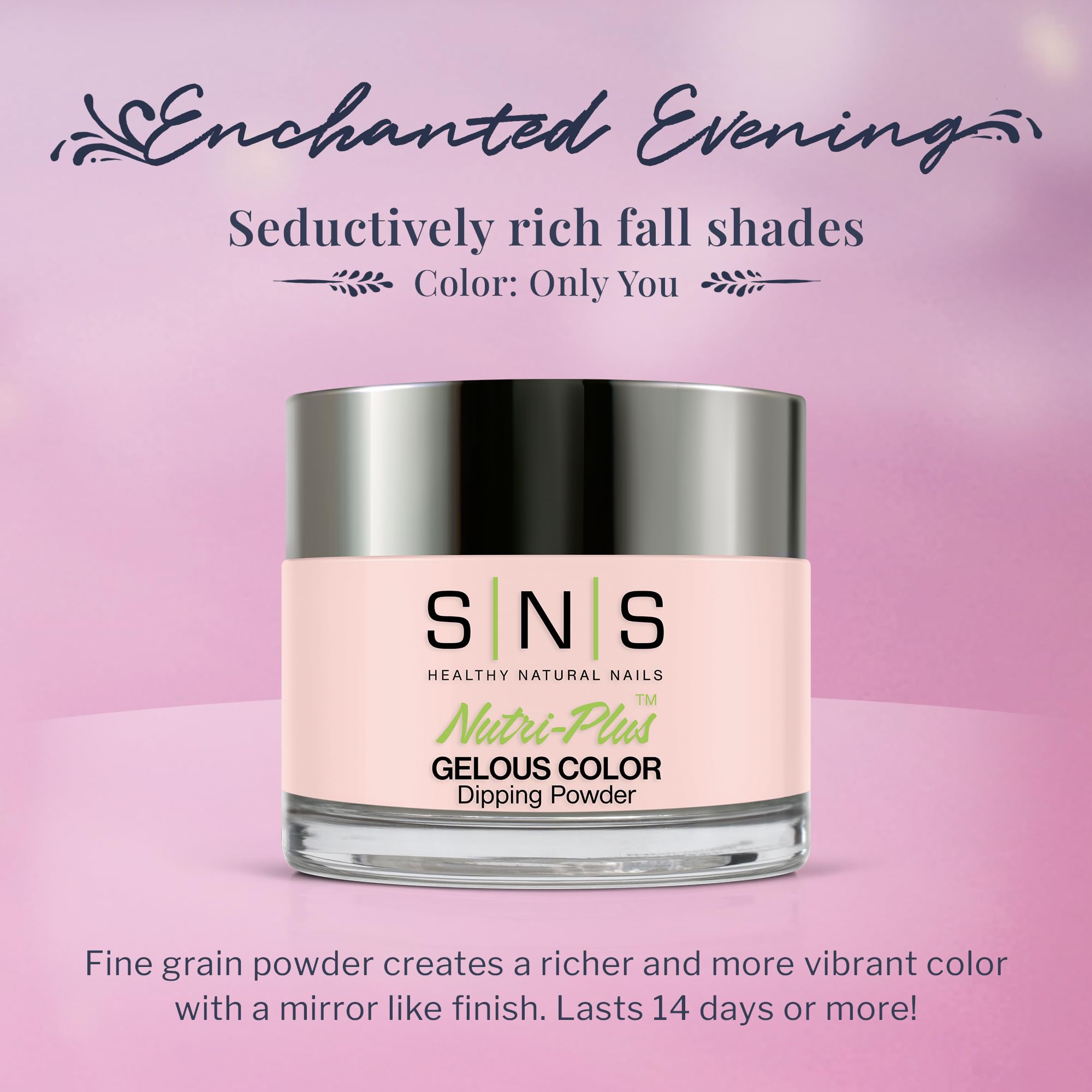 SNS Nail Dip Powder texture close-up shows rich color payoff