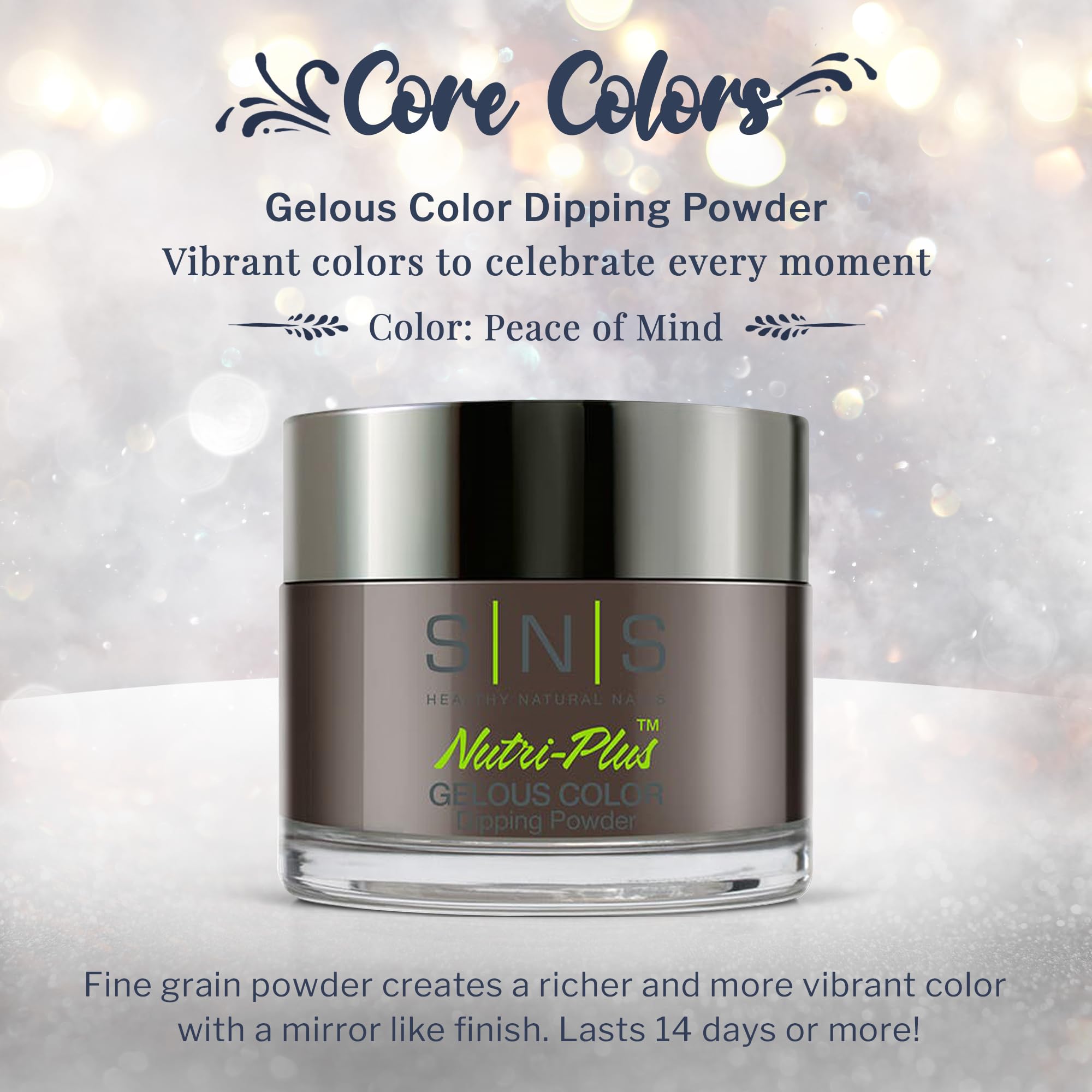 SNS Nail Dip Peace of Mind Brown swatch highlighting rich color and smooth finish