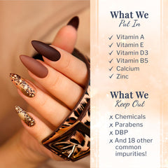 SNS Nail Dip Powder 10 Free label image communicates absence of harsh chemicals