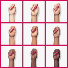 SNS Nail Dip Powder Cosmo bottle close-up highlights no-UV-lamp formula.