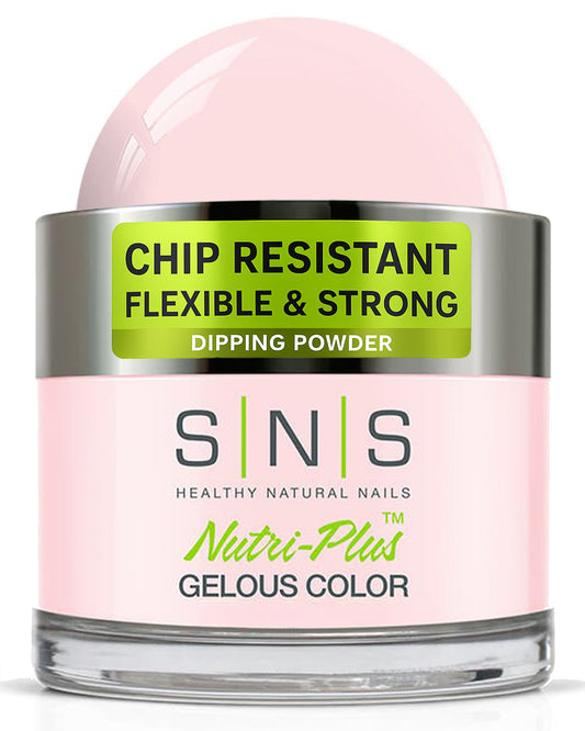 SNS Nail Dip Powder Barely Touch bottle close-up in natural nude shade