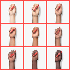 SNS Beach Hair dip powder swatch display reveals vibrant color options for DIY nails.