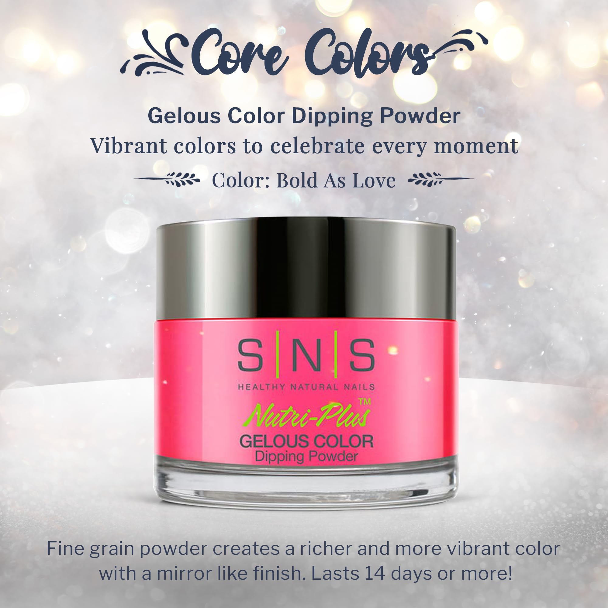 SNS Nail Dip Powder Bold As Love swirl on nail delivers vibrant shimmer
