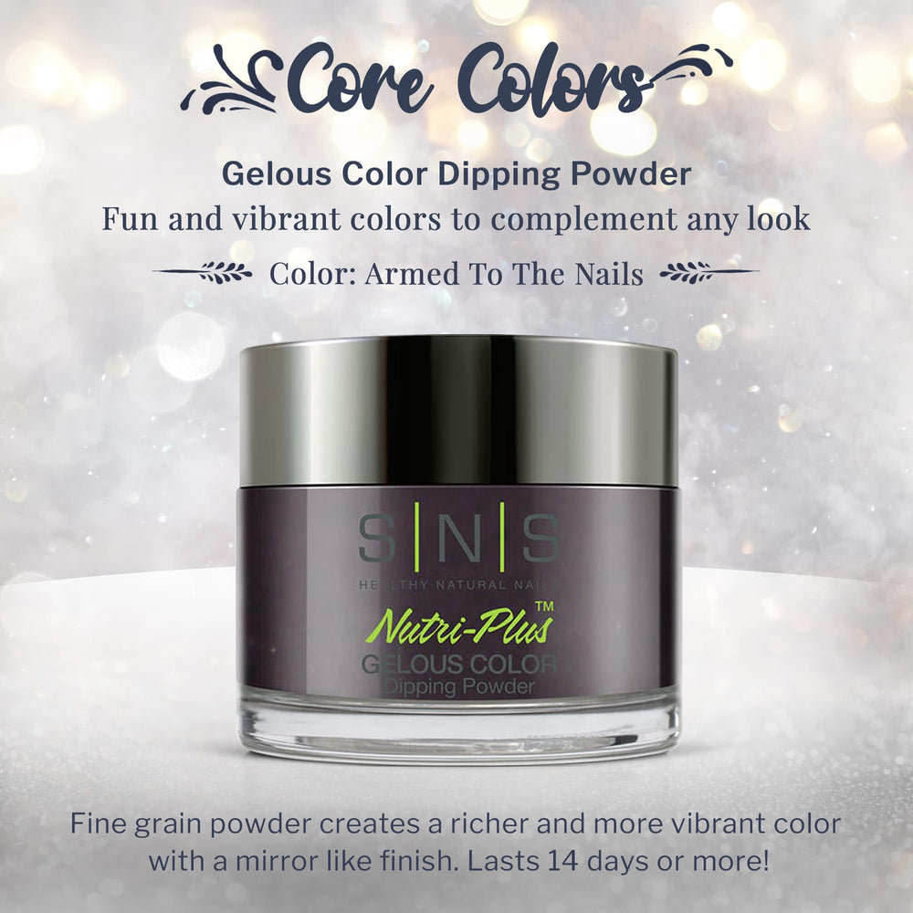 SNS Nail Dip Powder bottle swatch purple brown shimmer for rich, durable color