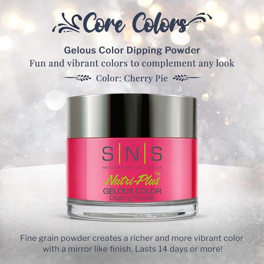 SNS Cherry Pie swatch displays rich color for nail art inspiration