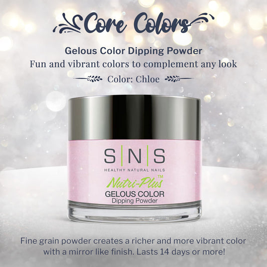 Chloe color swatch on nails highlights rich, long-lasting 14-day wear