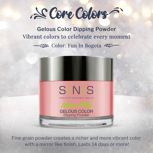 SNS Nail Dip Powder Core Colors with fine-grain powder for smooth, vibrant color.