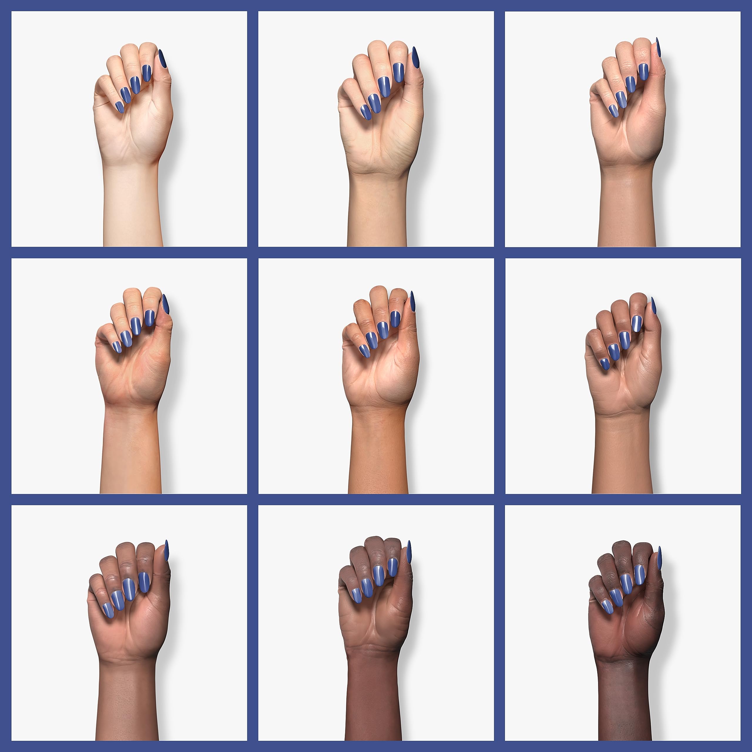 SNS Nail Dip Powder Deep Blue Utila brush application shows smooth, even coverage