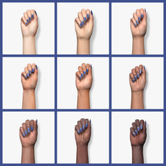 SNS Nail Dip Powder Deep Blue Utila brush application shows smooth, even coverage