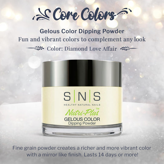 SNS Nail Dip Powder Diamond Love Affair swirl shimmer highlights premium finish.