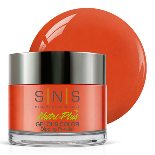 SNS Nail Dip Powder Double Rose bottle with vibrant orange color and instant-dry finish