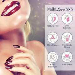 SNS Nail Dip Powder Enchanted Evening swatches reveal deep purple with rich depth for bold fall looks.