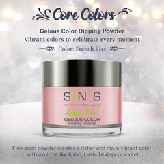 SNS Nail Dip Powder French Kiss color swirl demonstrates smooth texture suitable for at home use