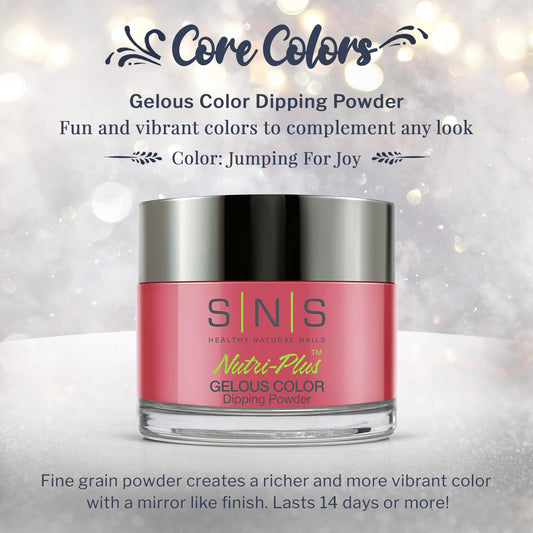 SNS Jumping For Joy pink shimmer swatch shows rich color and instant dry finish