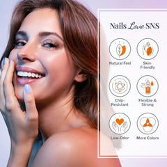 SNS Nails Dip Powder delivers up to 14 days of wear with chip resistance.