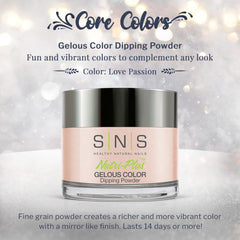 SNS Love Passion color swatch ideal for everyday wear and coordinating outfits
