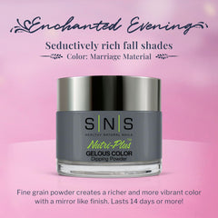 SNS Nail Dip Powder Marriage Material Gray swatch highlights rich shade depth