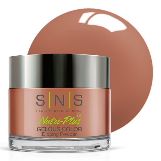SNS Mochachino dip powder jar closeup showing rich brown shade for salon-quality color at home