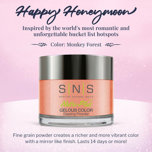 Monkey Forest Peach swirls in the jar, rich color with depth.