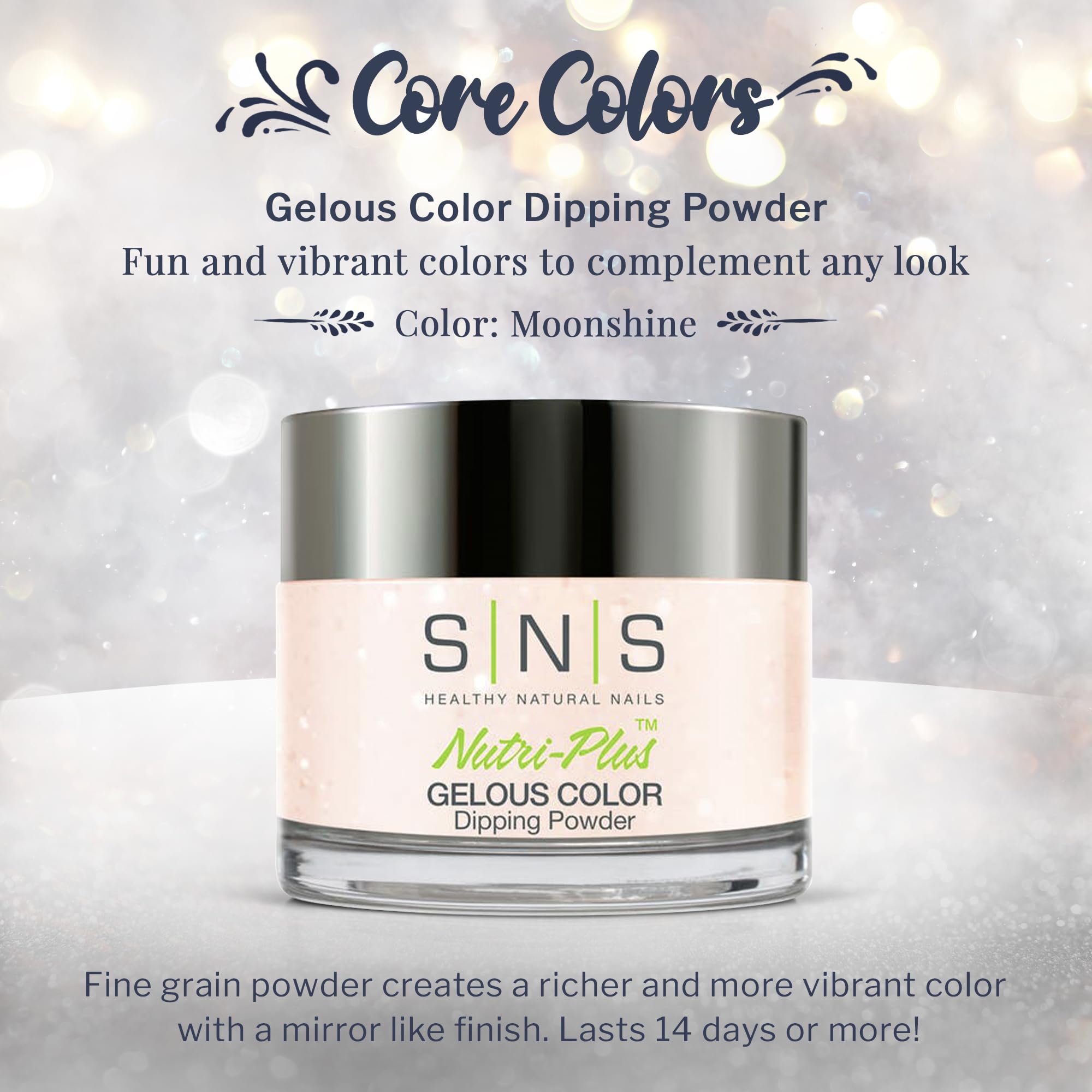 SNS Moonshine nails after application show long-lasting color and glossy surface.