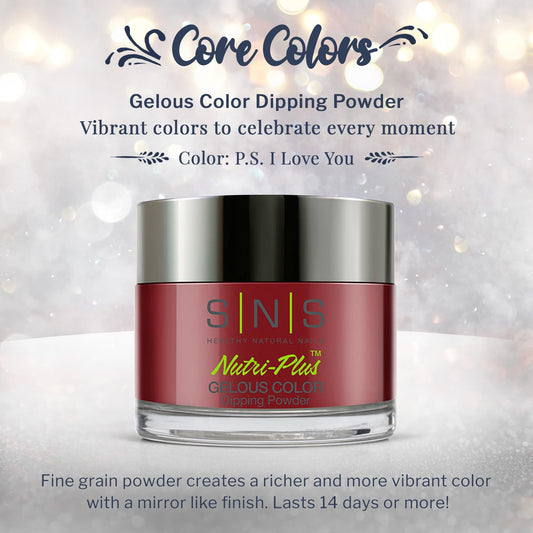 SNS Nails PS I Love You on nails swatch displays long-lasting color on nails