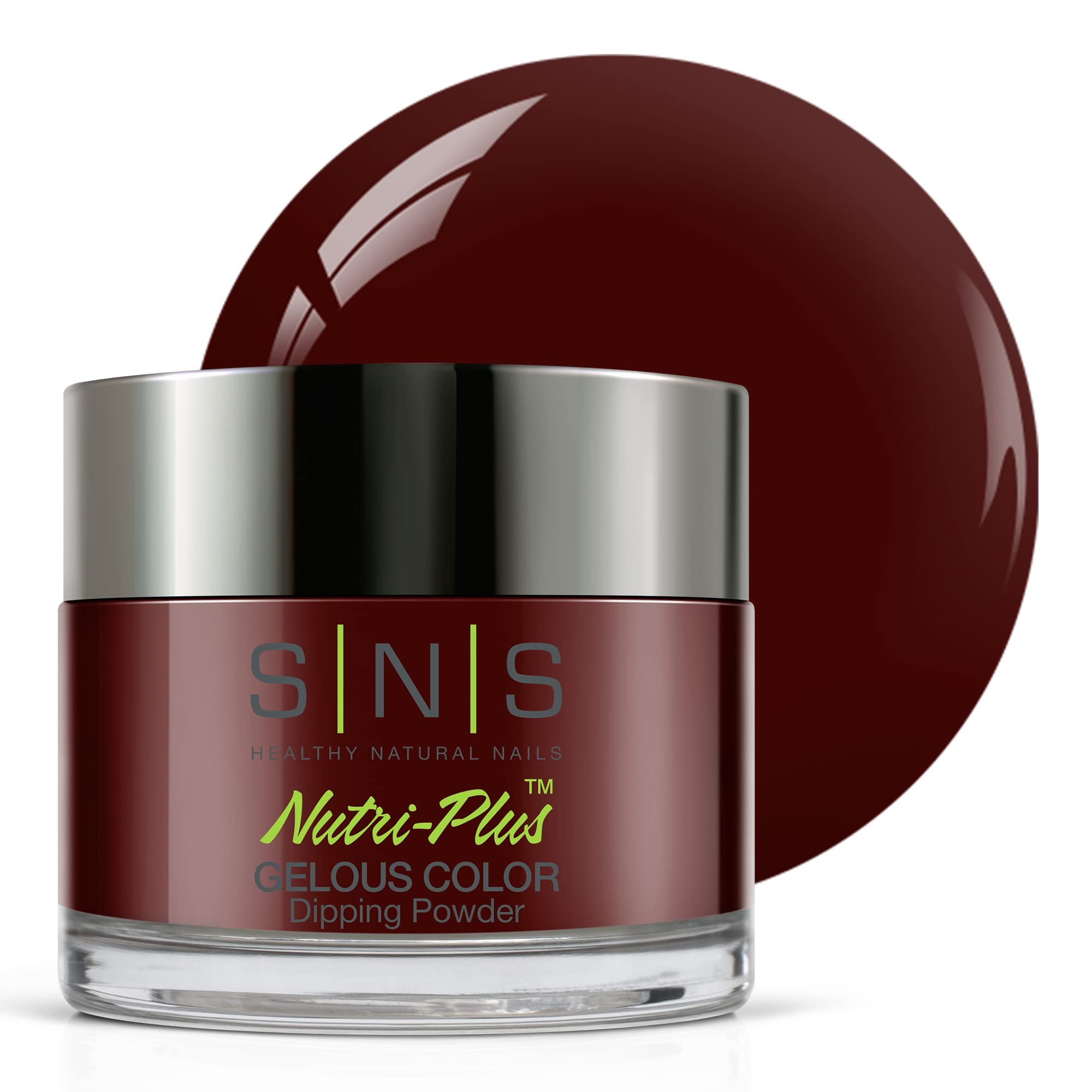 SNS Nail Dip Powder Been There Done That red bottle pour shows rich color.