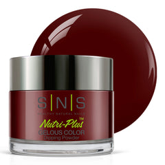SNS Nail Dip Powder Been There Done That red bottle pour shows rich color.