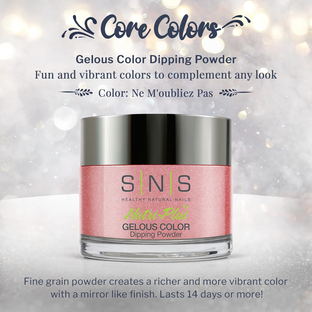 SNS Nail Dip Powder rose close-up highlights fine texture for smooth, even application
