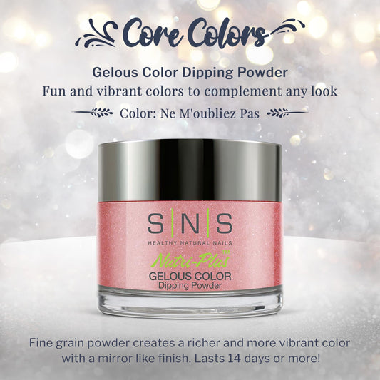 SNS Nail Dip Powder rose close-up highlights fine texture for smooth, even application