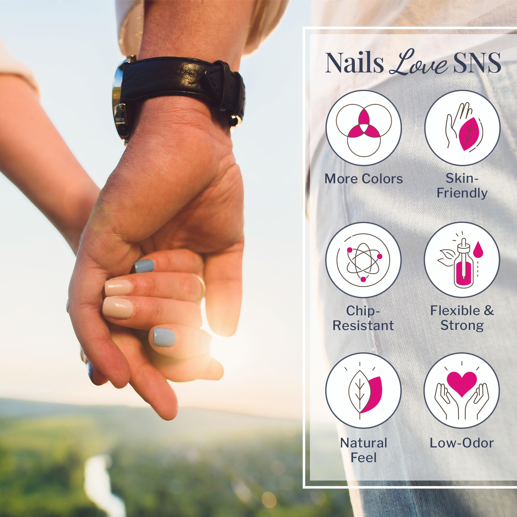 SNS Serengeti Safari on-nail image highlights durable color without UV light.
