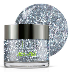 SNS Nail Dip Powder Super Model Walk in metallic silver glitter for a radiant, long-lasting manicure.